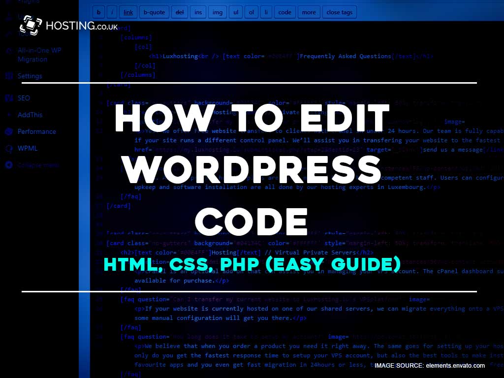 How to edit wordpress code