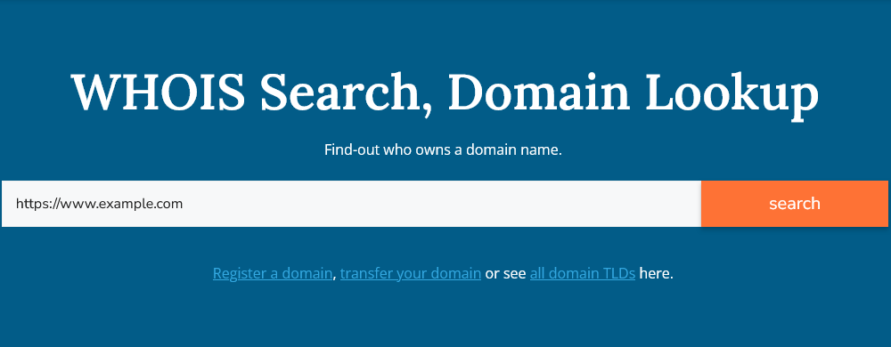 Find your current registrar or domain WHOIS information